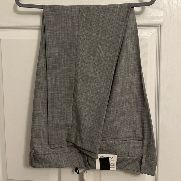 Calvin Klein Gray Trousers Versatile Tailored Design Gray Slim fit - Picture 3 of 11